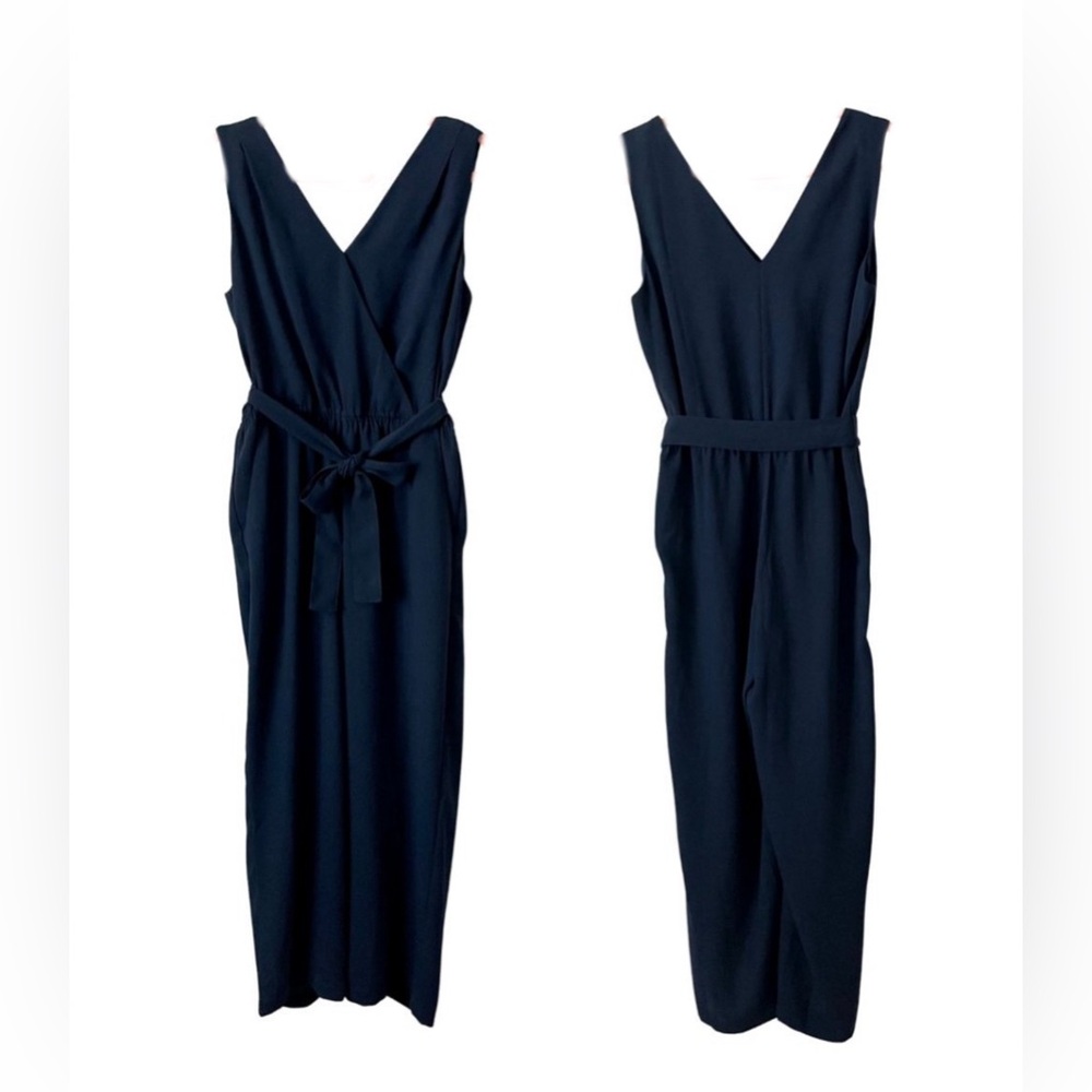 NWOT- Sleeveless Surplice Wide Split Leg Jumpsuit w/Pockets